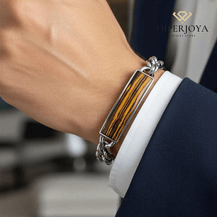 Pulsera de caballero de acero barbada