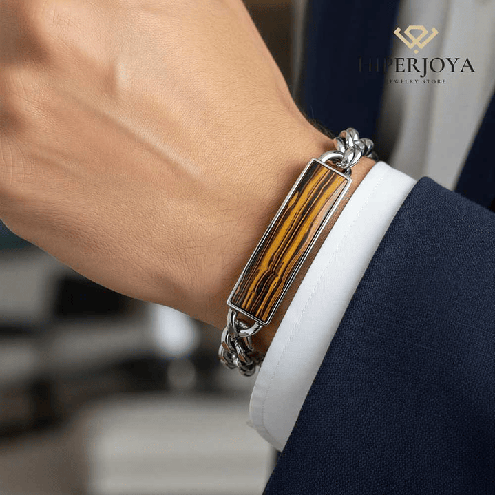 Pulsera de caballero de acero barbada 2