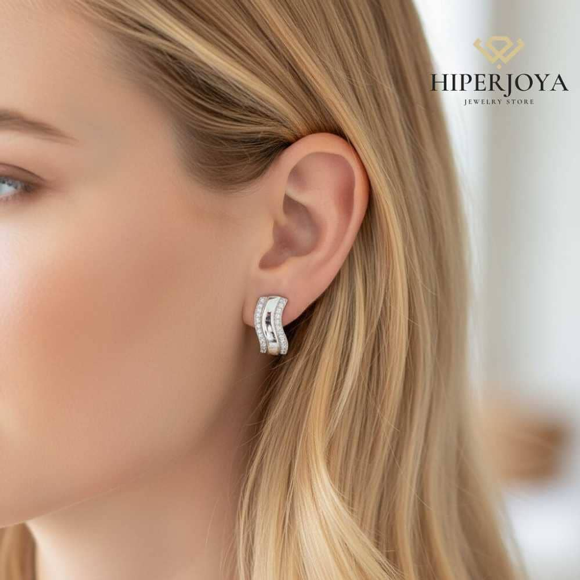 Pendientes plateados de mujer  2