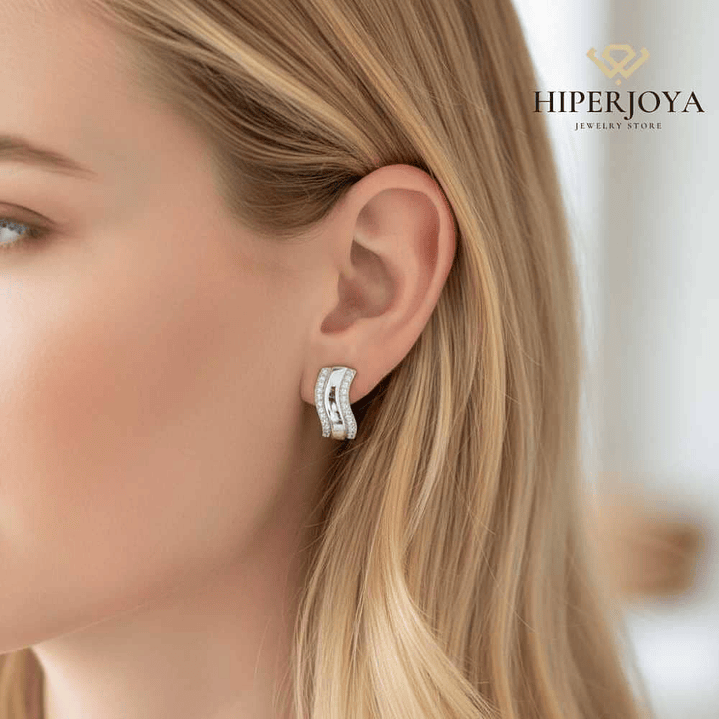 Pendientes plateados de mujer  2