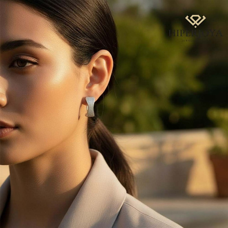 Pendientes plateados mujer  2