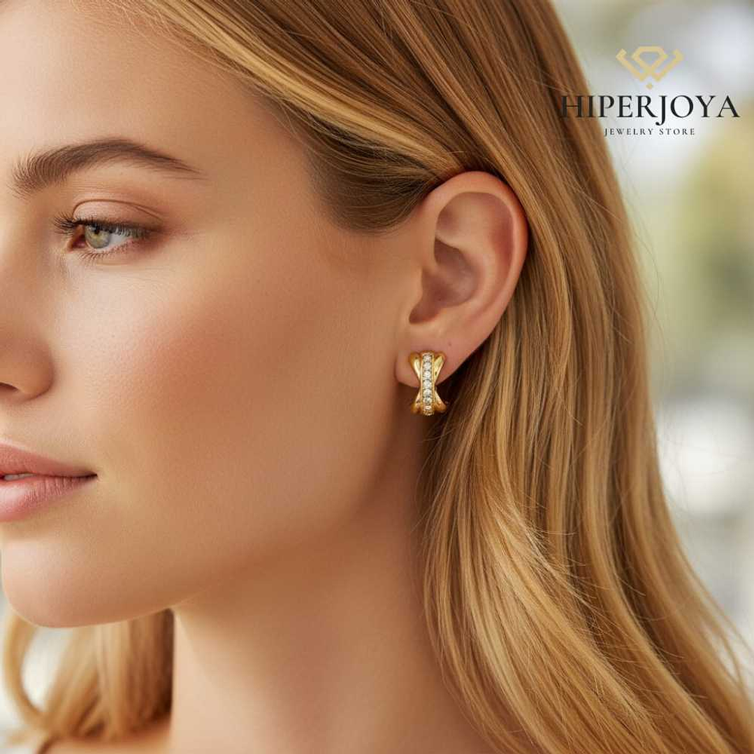 Pendientes bañado en oro  2