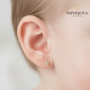 Pendientes media bola tallada 