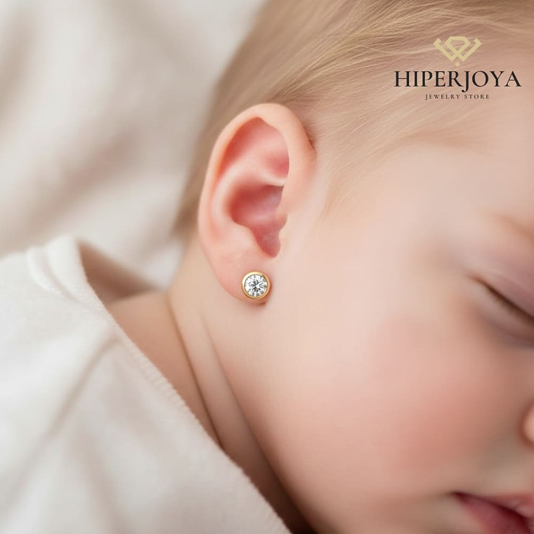 Pendientes Oro amarillo redondos  2