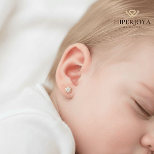 Pendientes de margarita con circonita 