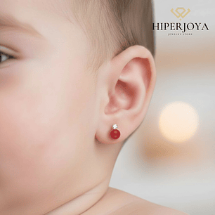 Pendientes de coral y circonita.