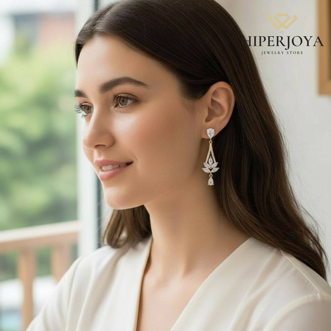 Pendientes dorados novia  2