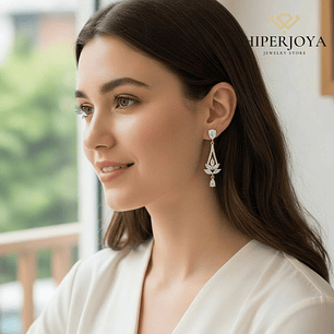 Pendientes dorados novia 