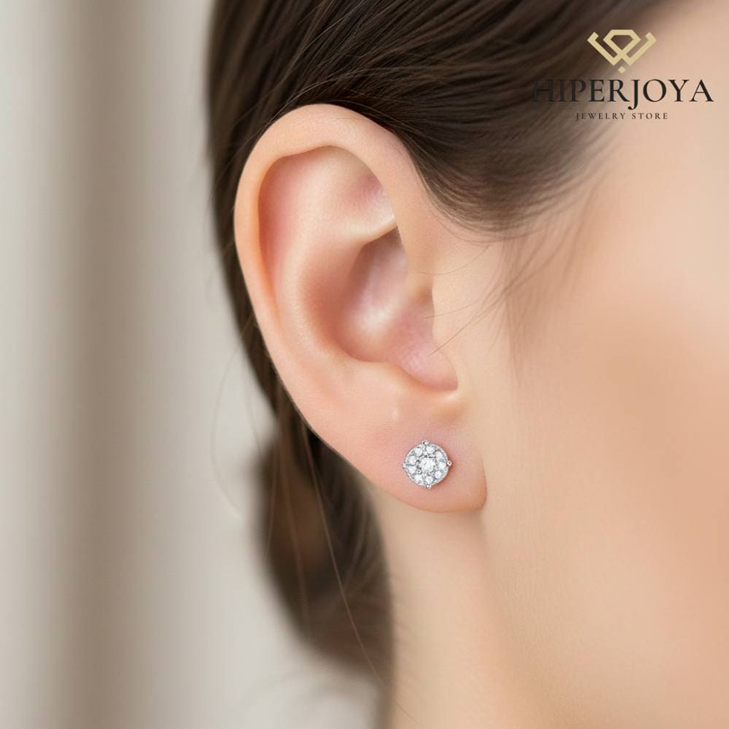 Pendientes Oro blanco diamantes  2