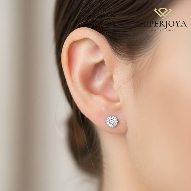 Pendientes Oro blanco diamantes  2