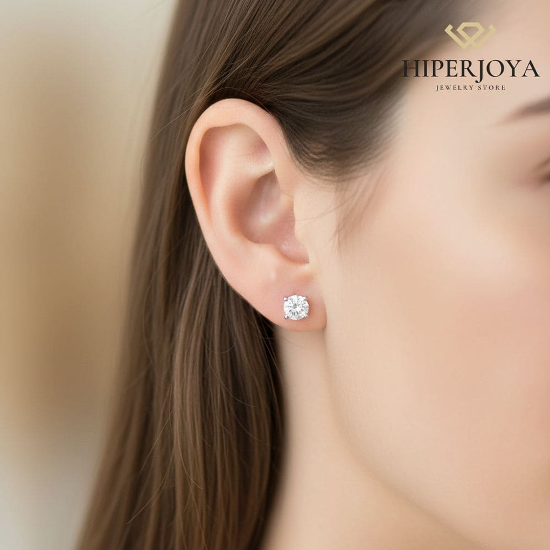 Pendientes Oro blanco diamante  2