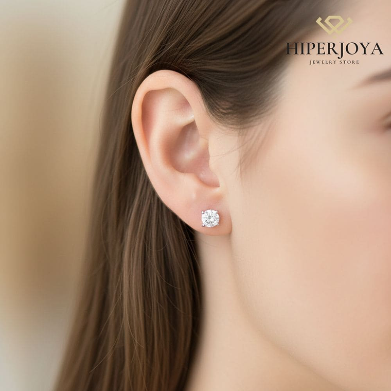 Pendientes Oro blanco diamante  2