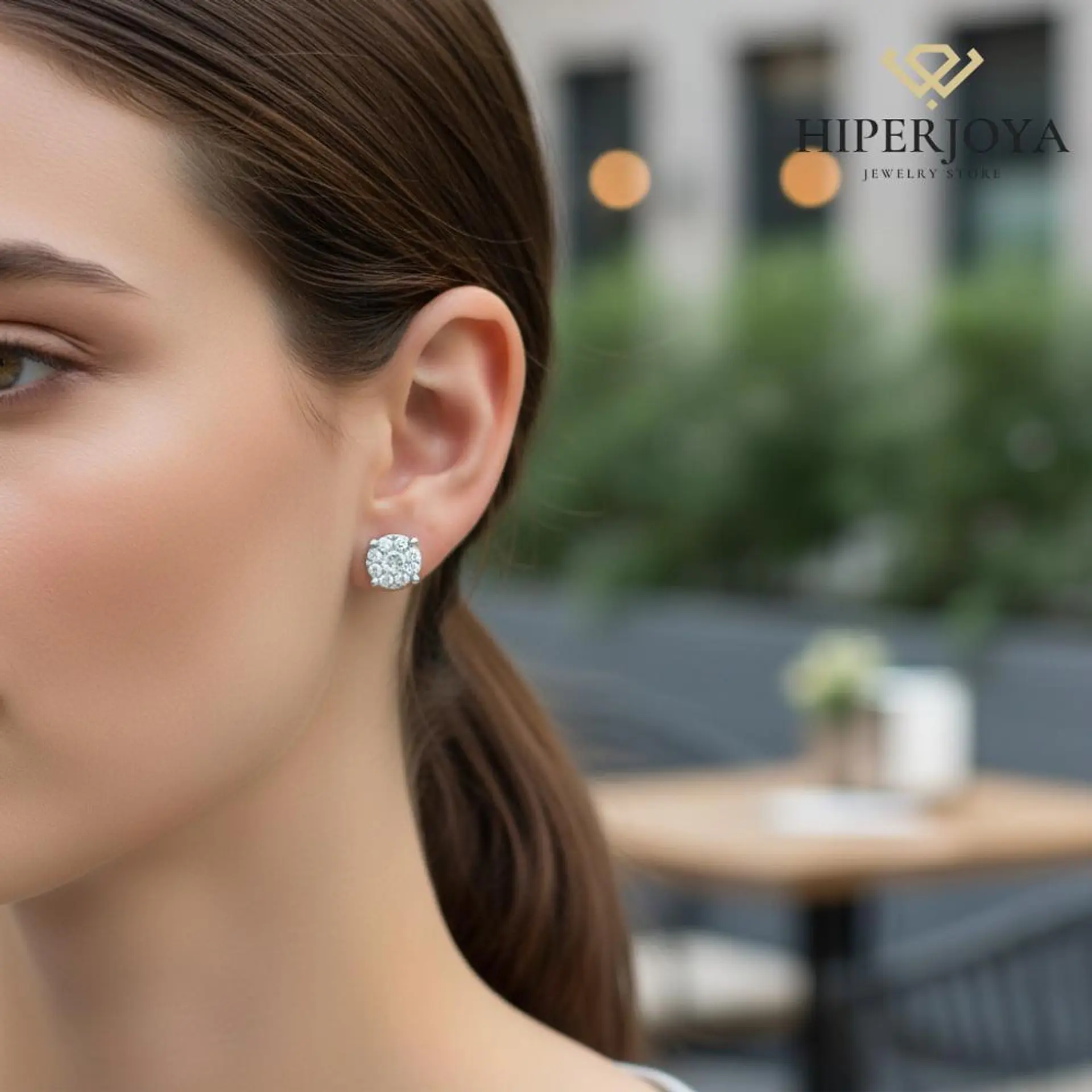Pendientes Oro blanco y diamantes  2