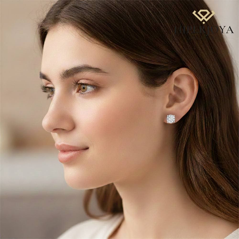 Pendientes Oro blanco y diamantes  3