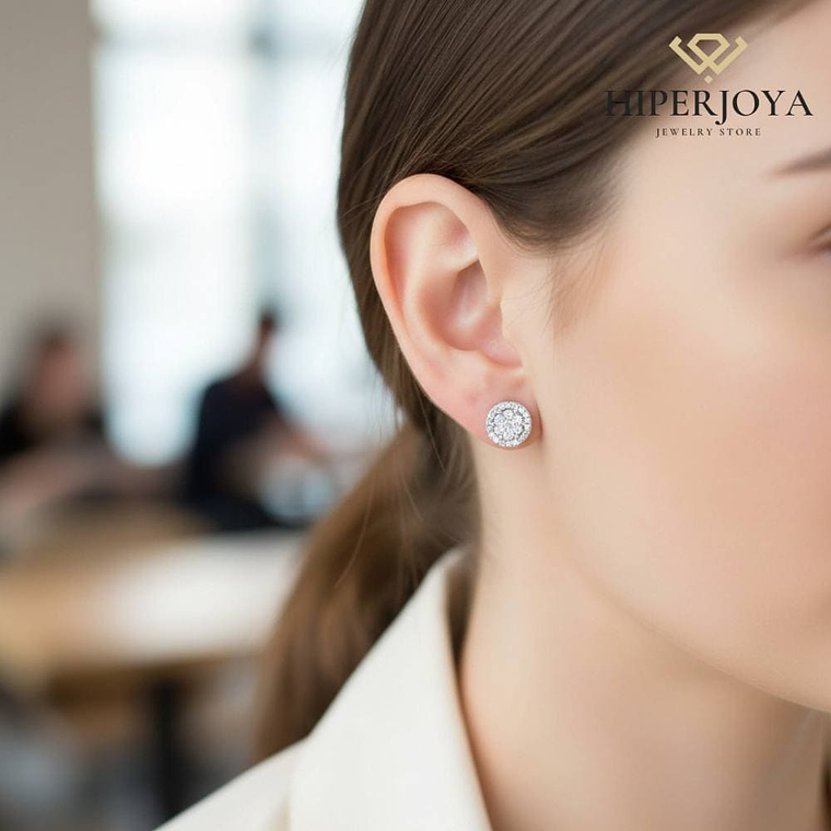 Pendientes Oro blanco con brillantes 2