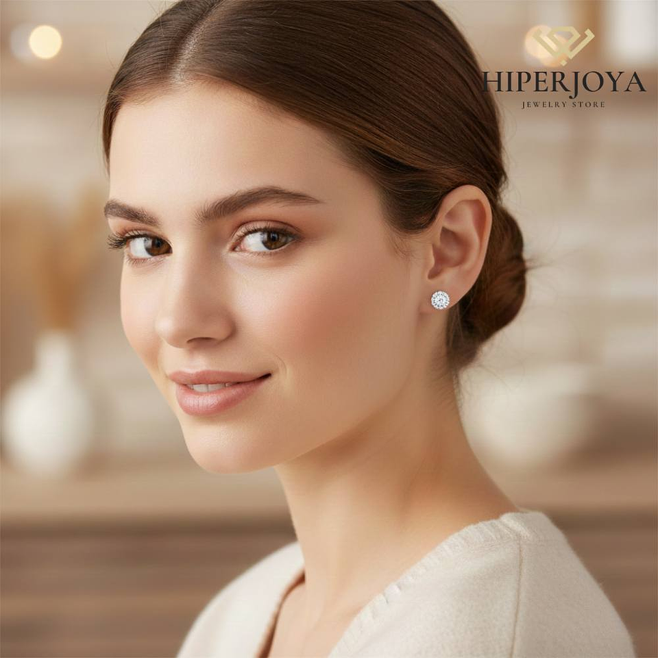 Pendientes Oro blanco con brillantes 3