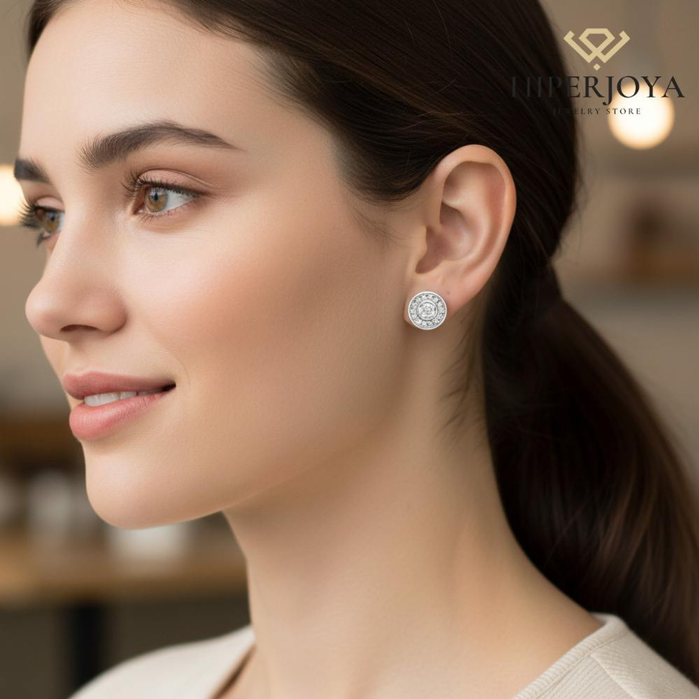 Pendientes de Oro blanco con brillantes 2