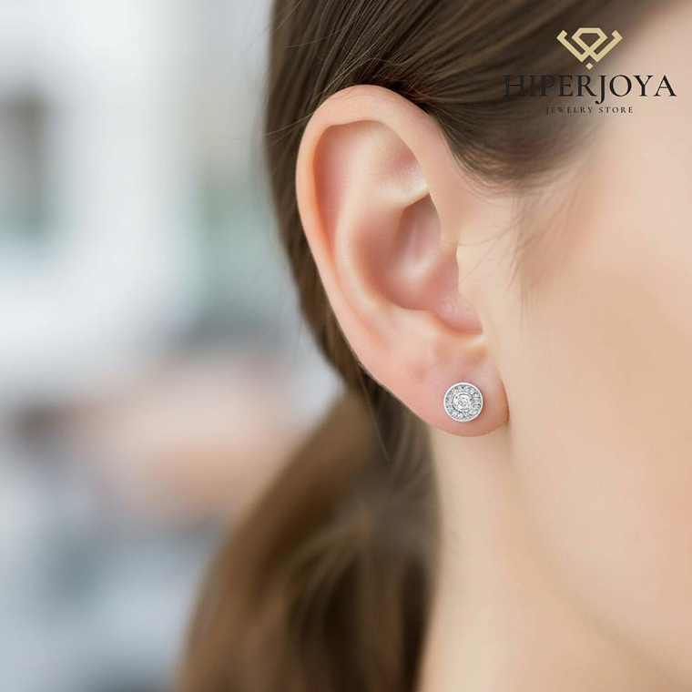 Pendientes de Oro blanco con brillantes 3