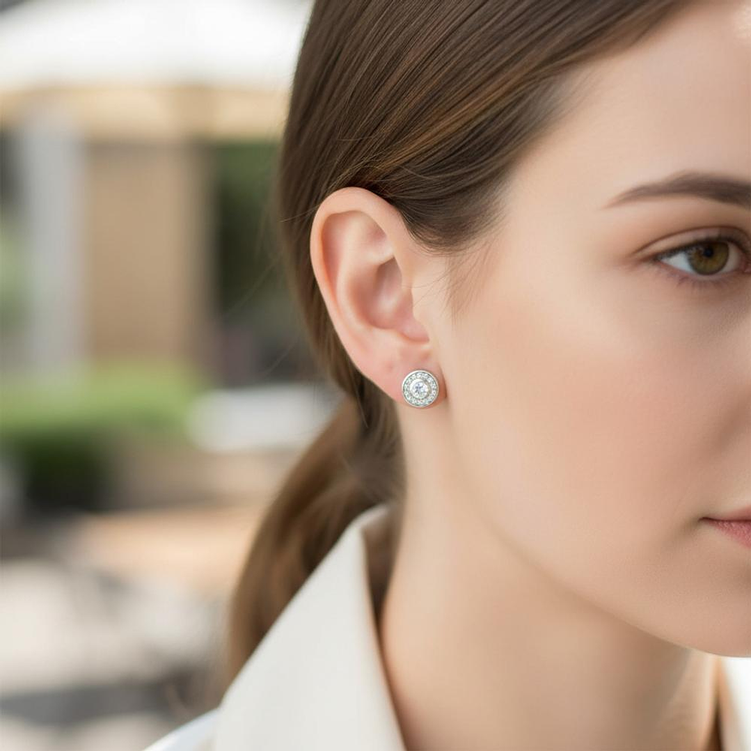 Pendientes Oro blanco y diamantes  2