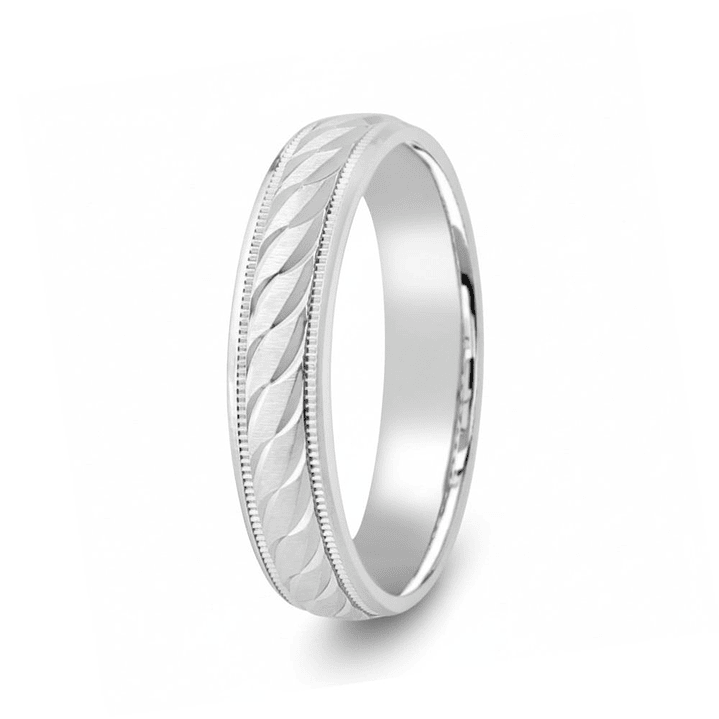 Alianza de plata tallada 1