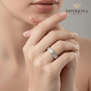 Alianza de plata con diseño 