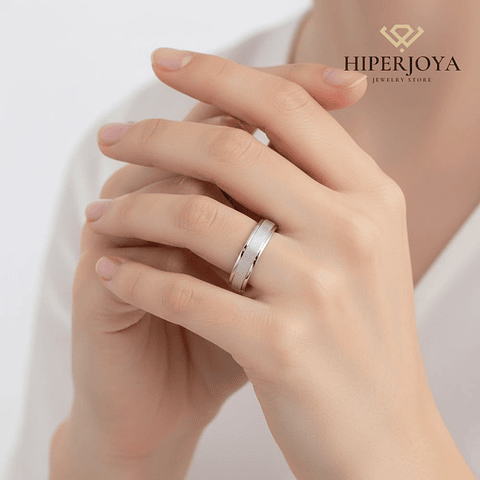 Alianza de Oro blanco 4 mm