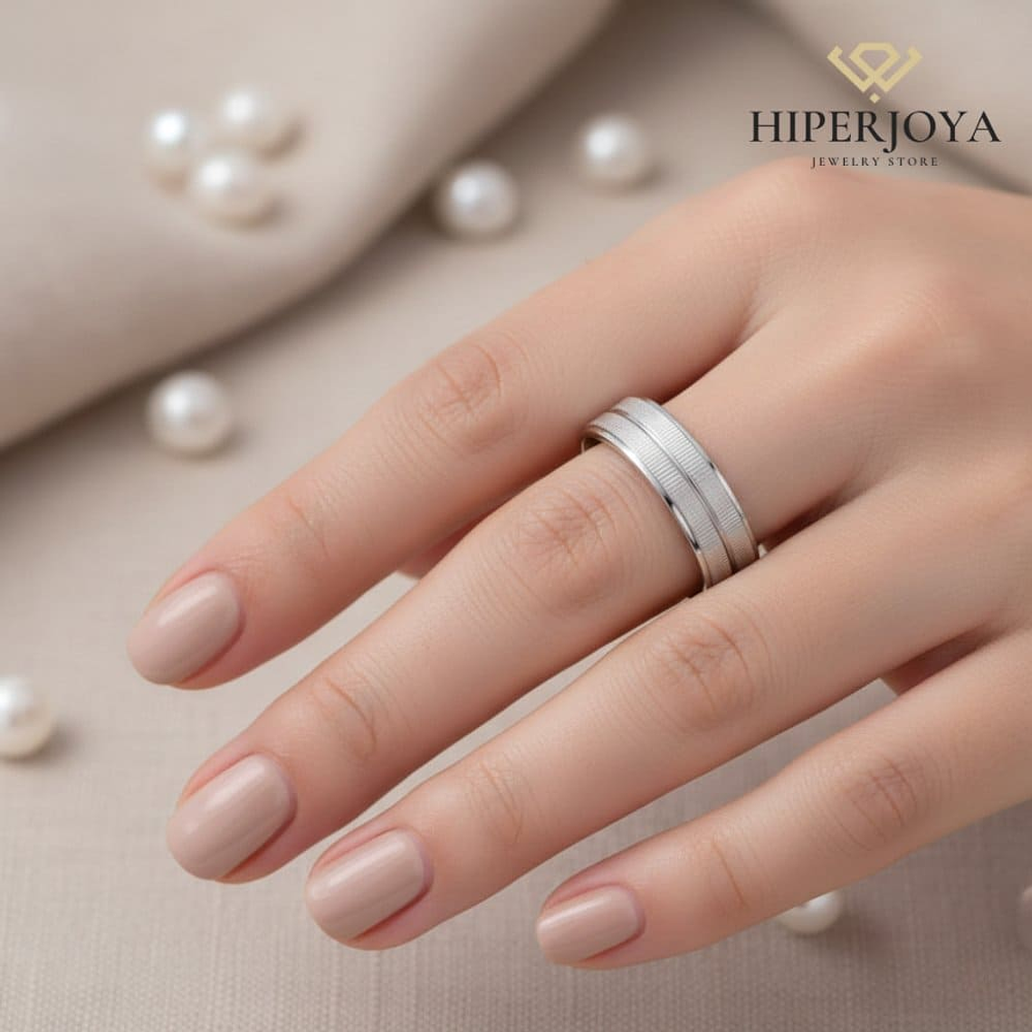 Alianza de plata tallada 2