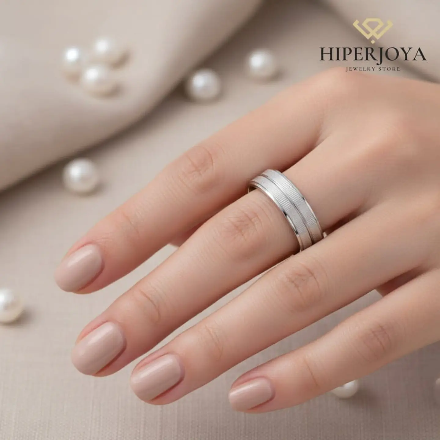 Alianza de plata tallada 2