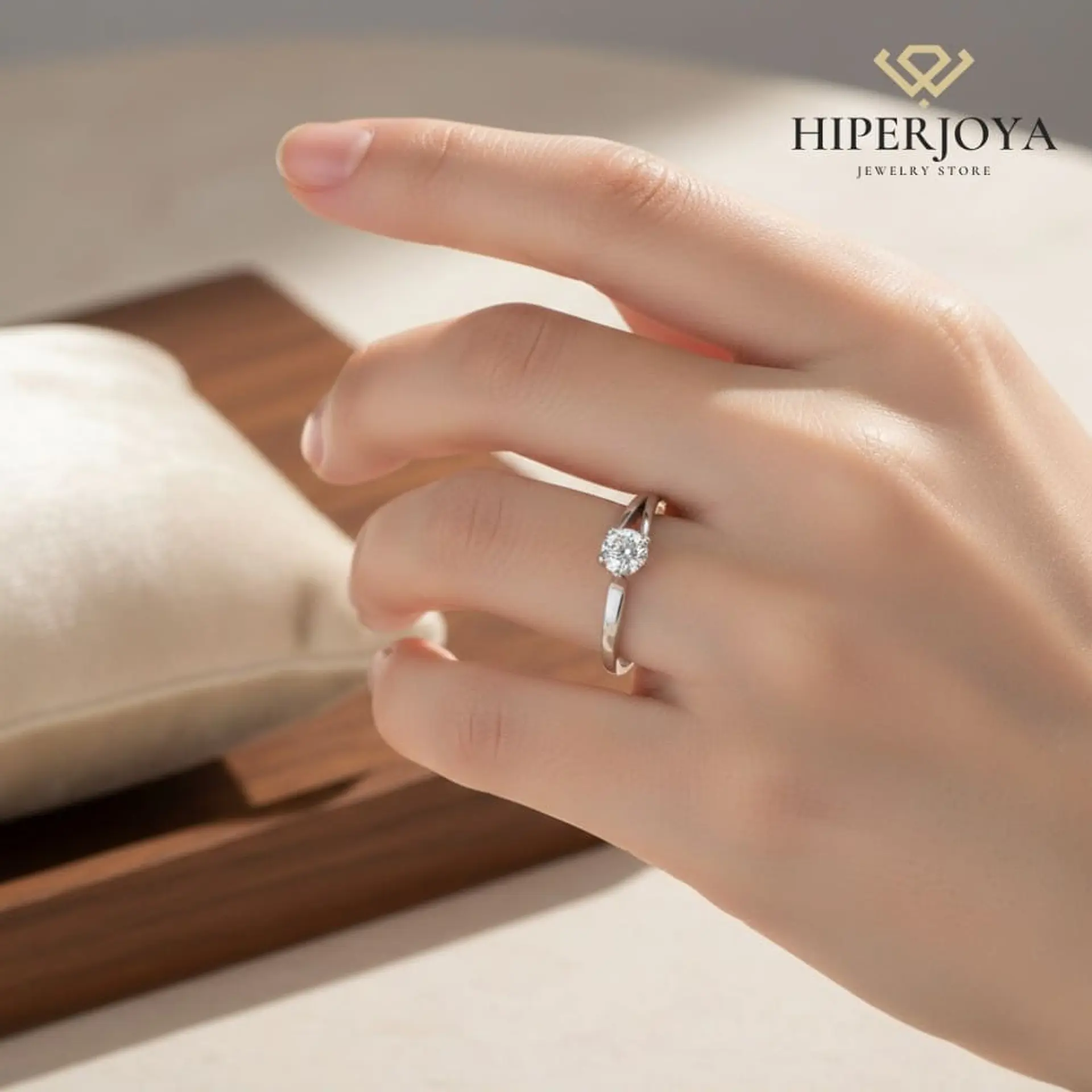 Anillo de compromiso Oro blanco 4