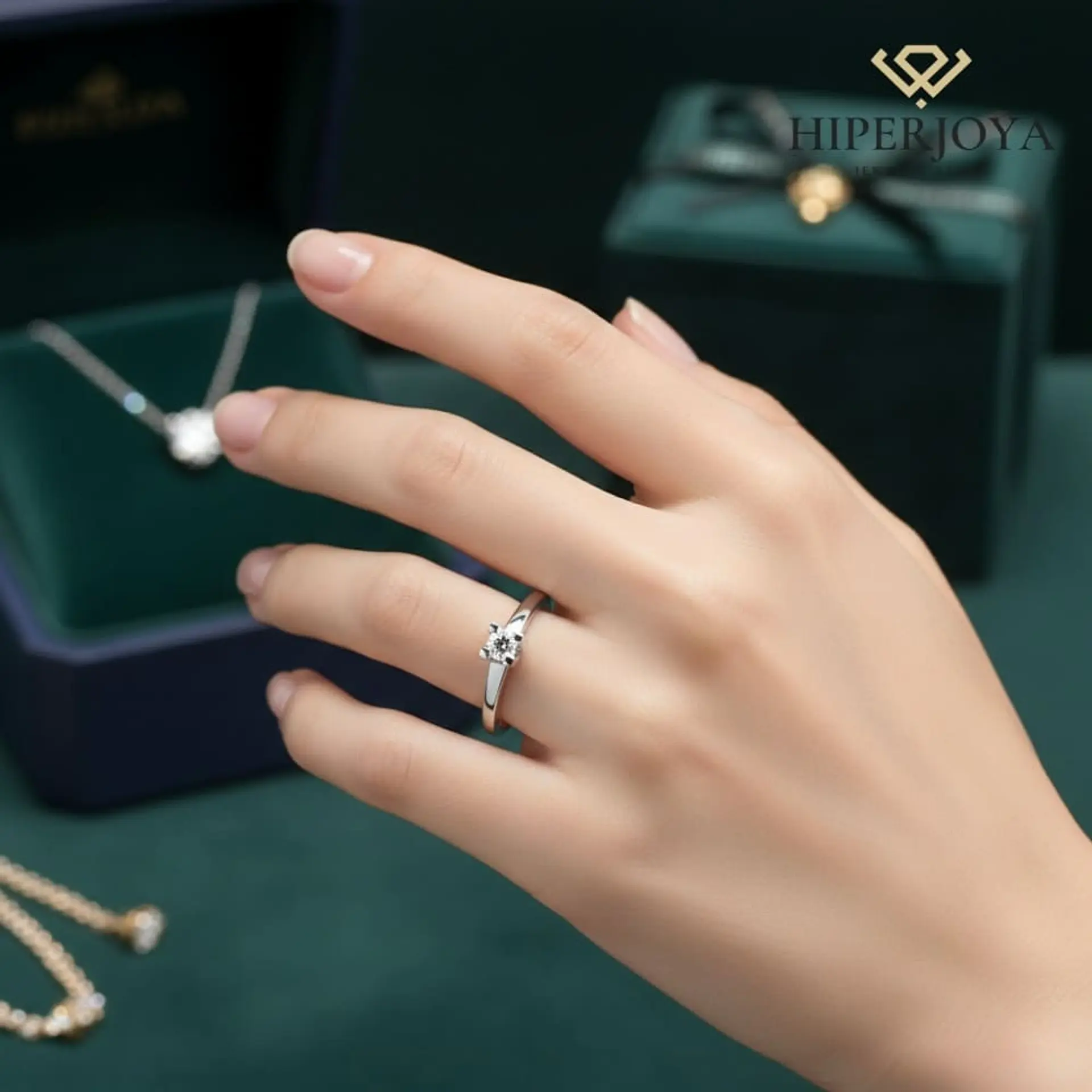 Anillo de compromiso Oro blanco 4