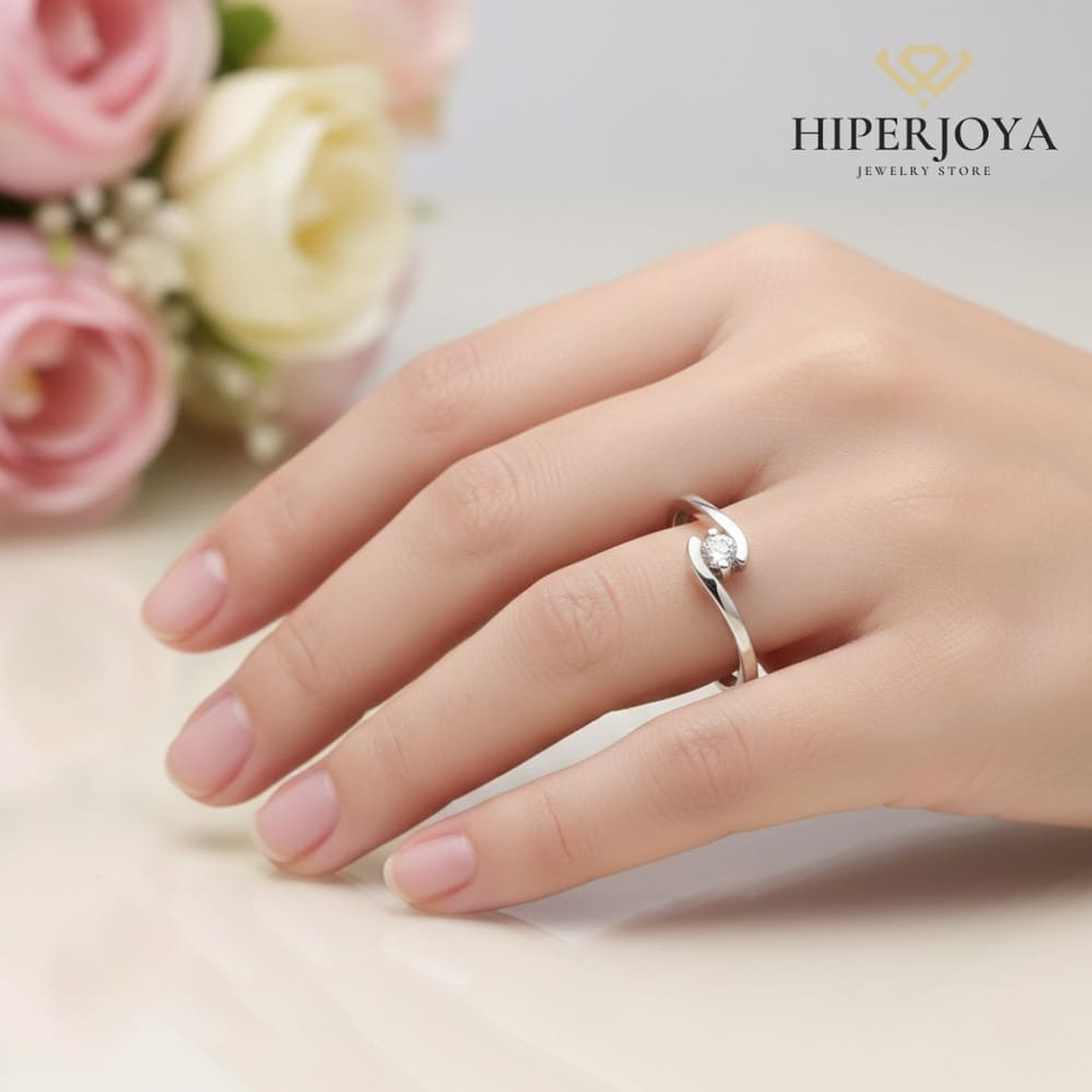 Anillo de compromiso Oro blanco 4