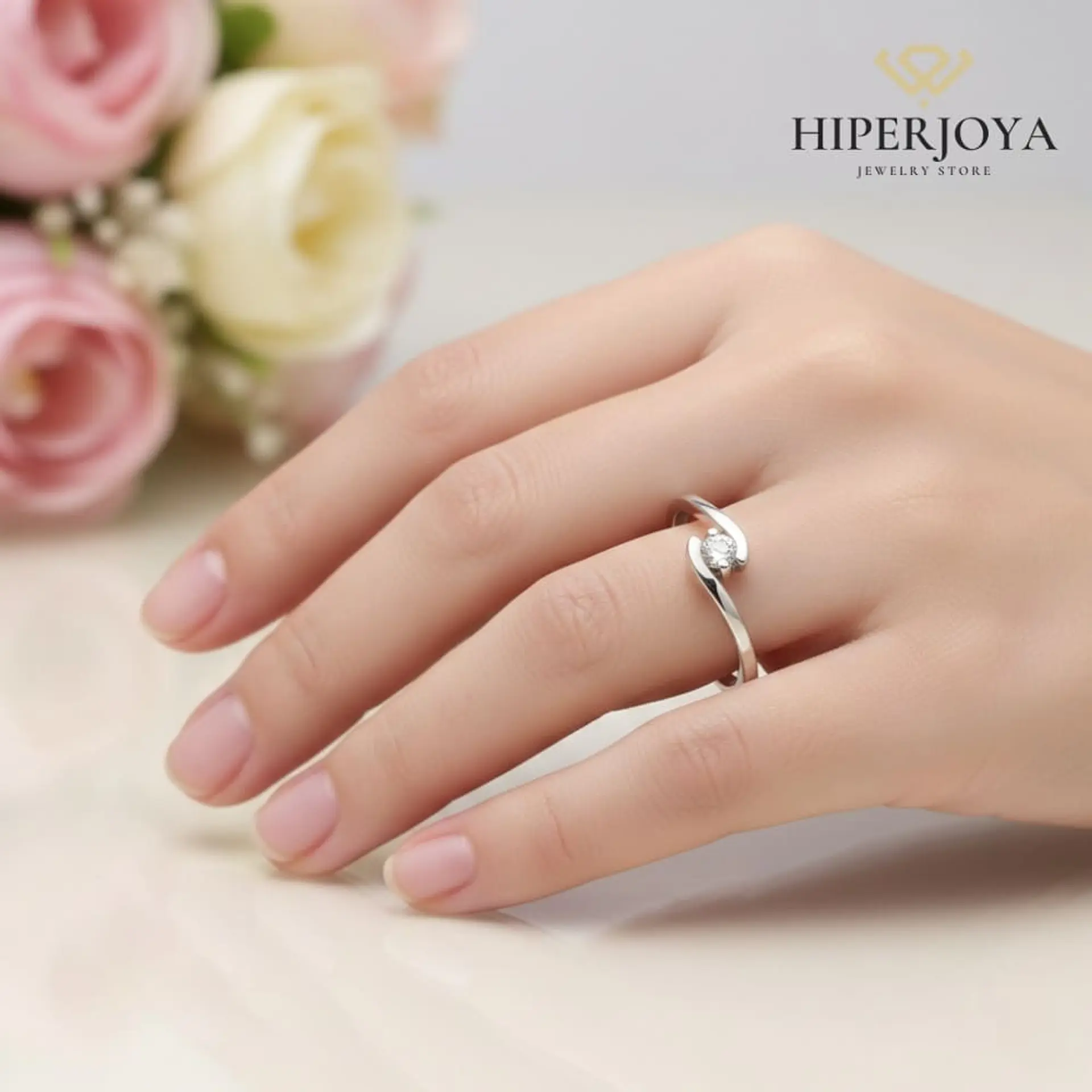 Anillo de compromiso Oro blanco 4