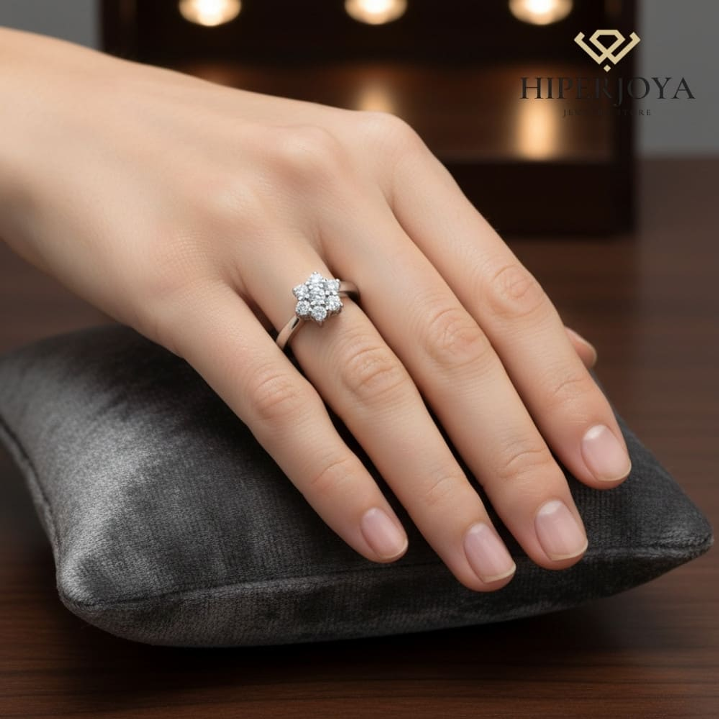 Anillo de compromiso Oro blanco 4