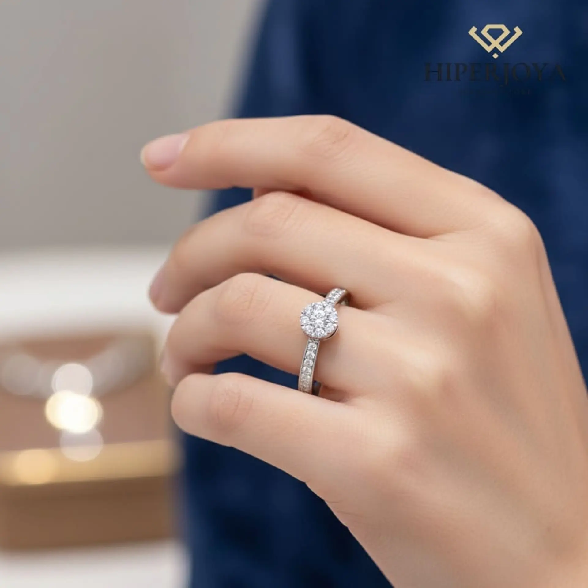 Anillo de compromiso Oro blanco 4