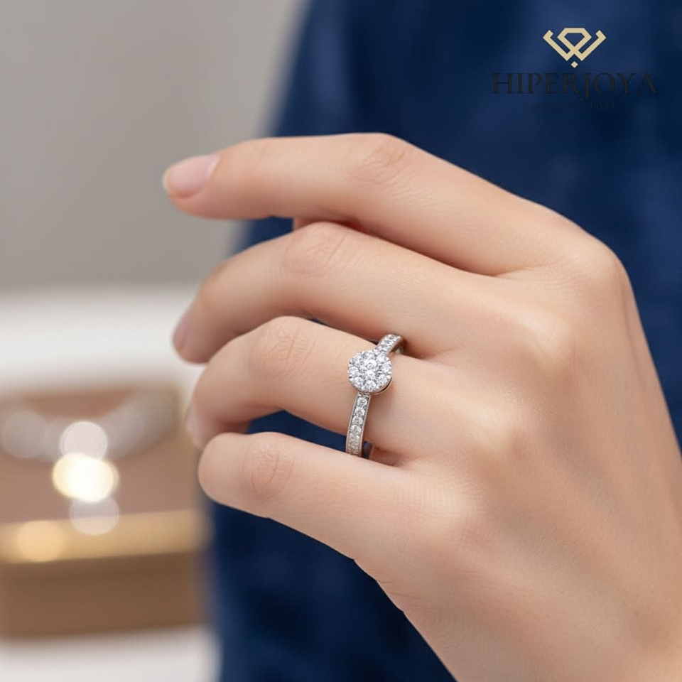 Anillo de compromiso Oro blanco 4