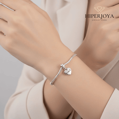 Silver heart charm for mom