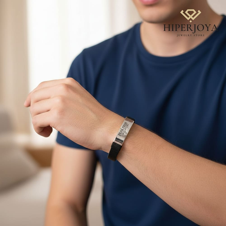 Pulsera de acero caballero personalizada  1