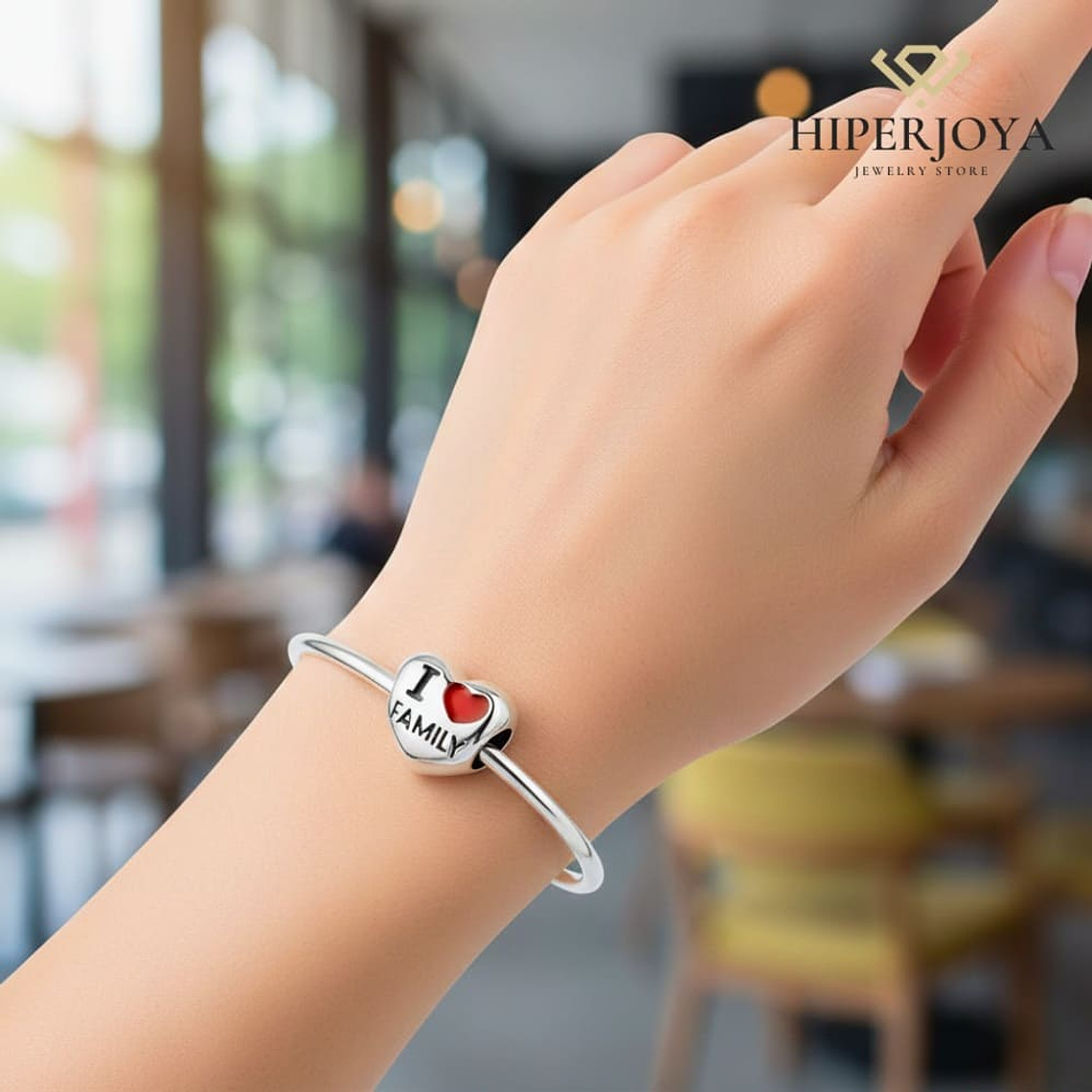 Abalorio I Love Family plata 1