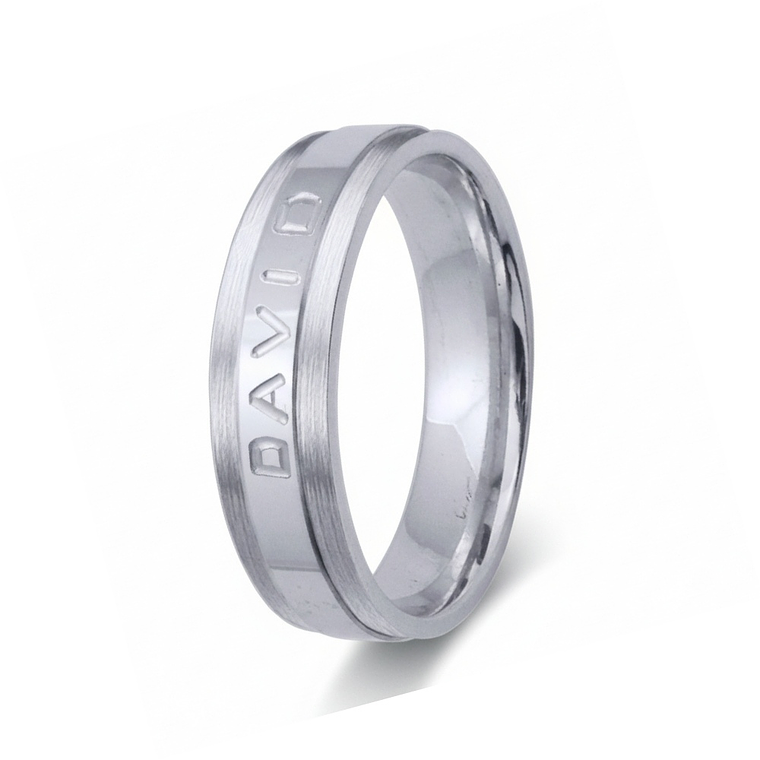 Alianza de oro 18k con nombre  3