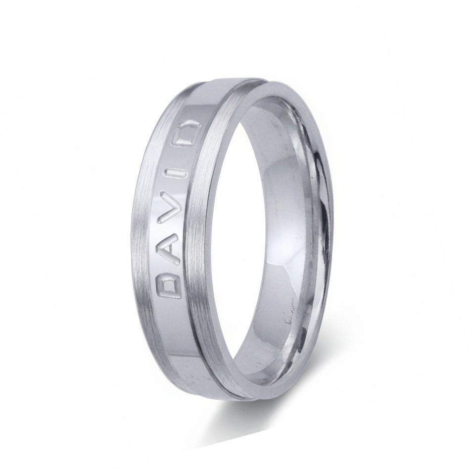 Alianza de oro 18k con nombre  6