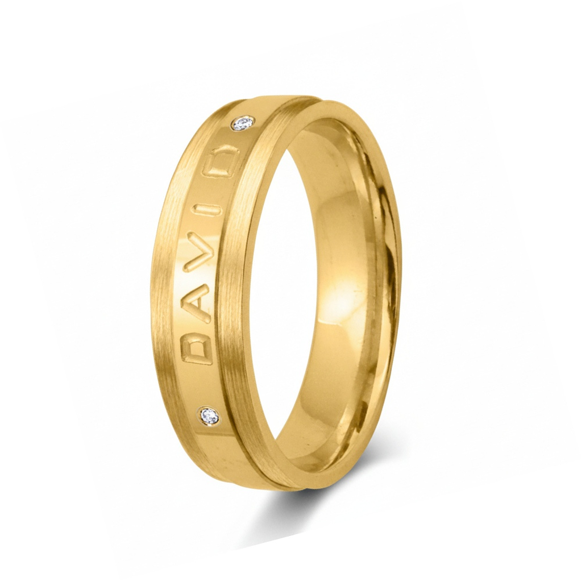 Alianza de oro 18k con nombre  2