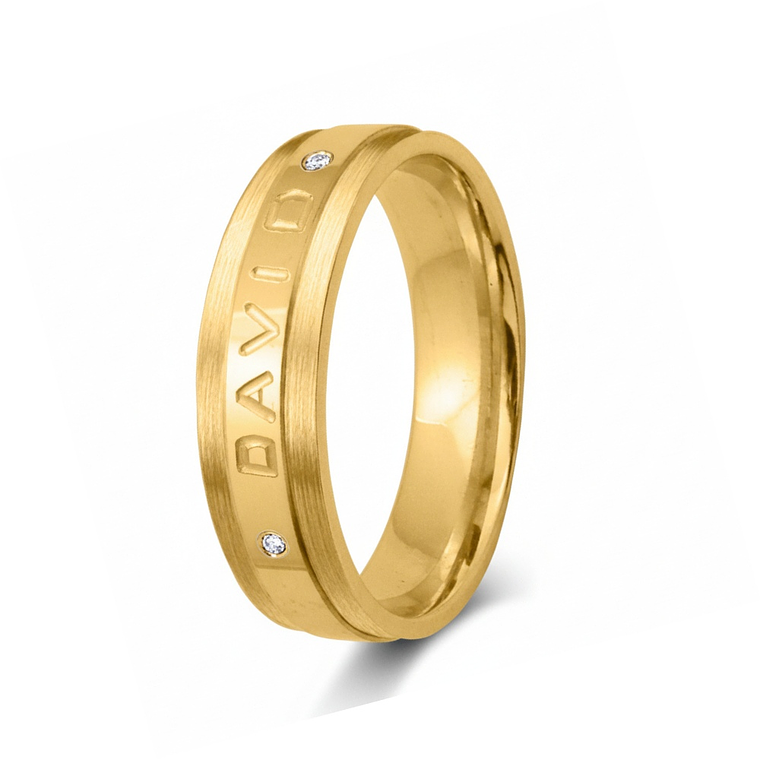 Alianza de oro 18k con nombre  2