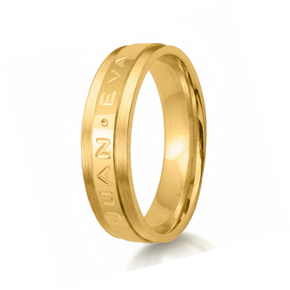 Alianza de oro 18k bicolor con nombre 17