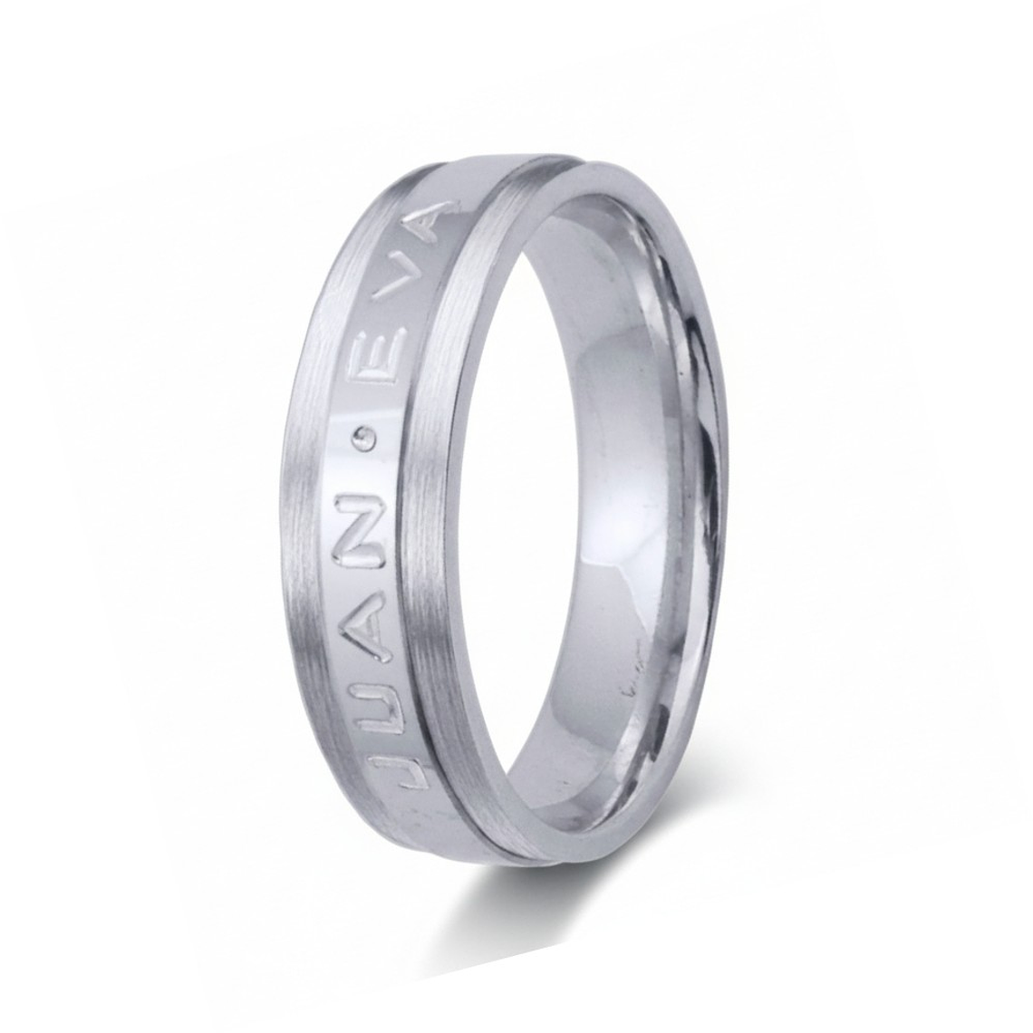 Alianza de oro 18k bicolor con nombre 10