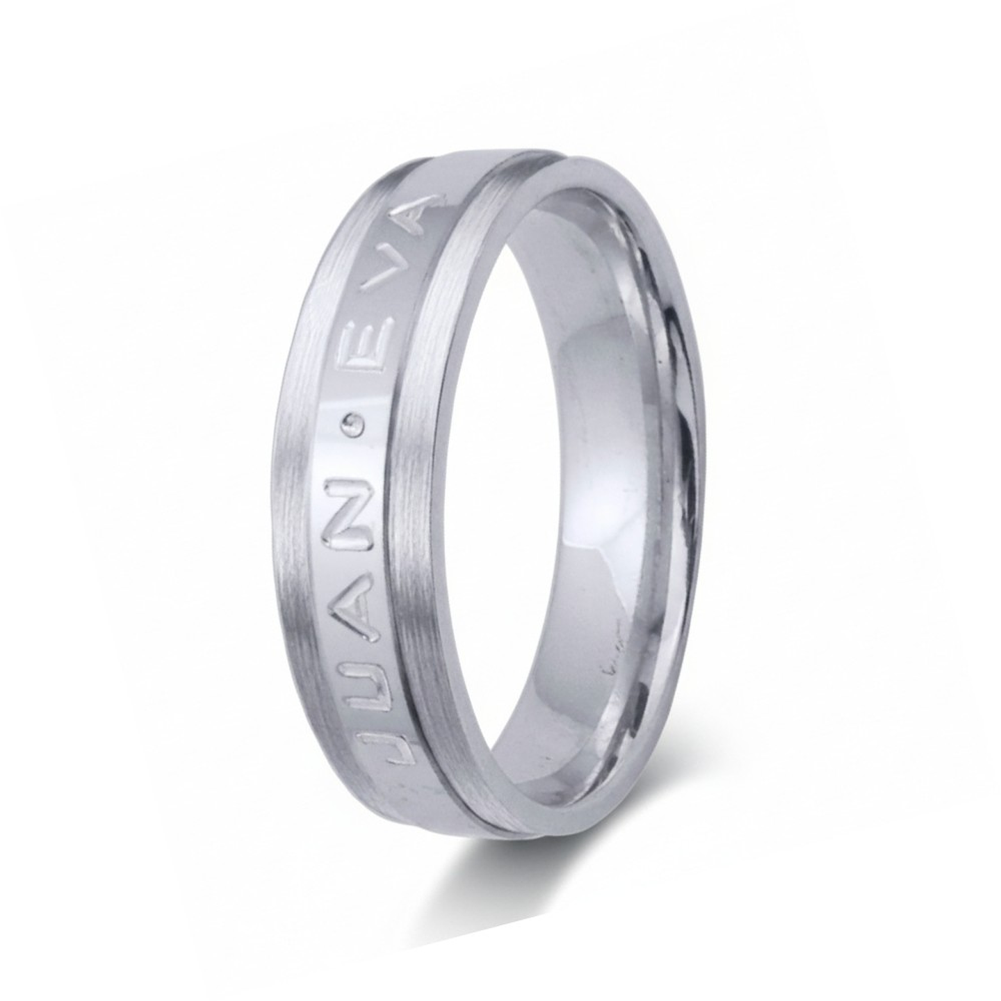 Alianza de oro 18k bicolor con nombre 19