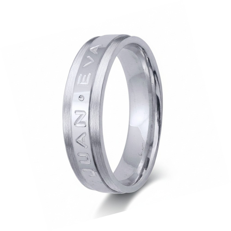 Alianza de oro 18k bicolor con nombre 10