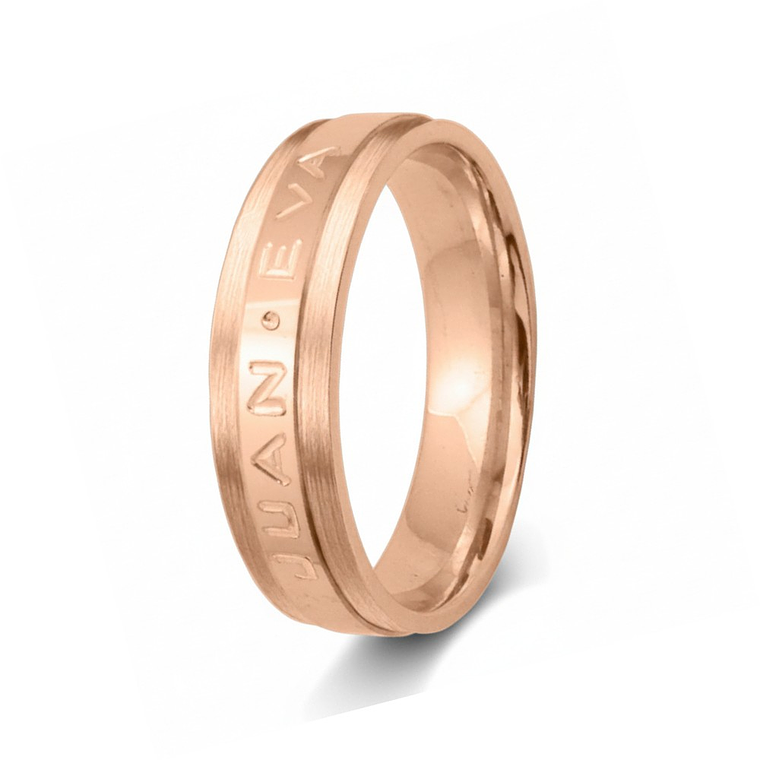 Alianza de oro 18k bicolor con nombre 11
