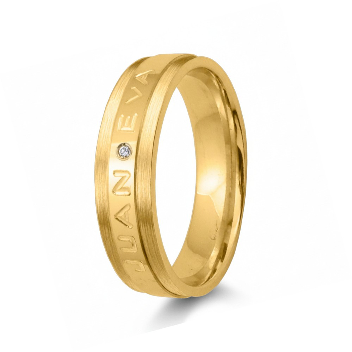Alianza de oro 18k bicolor con nombre 12