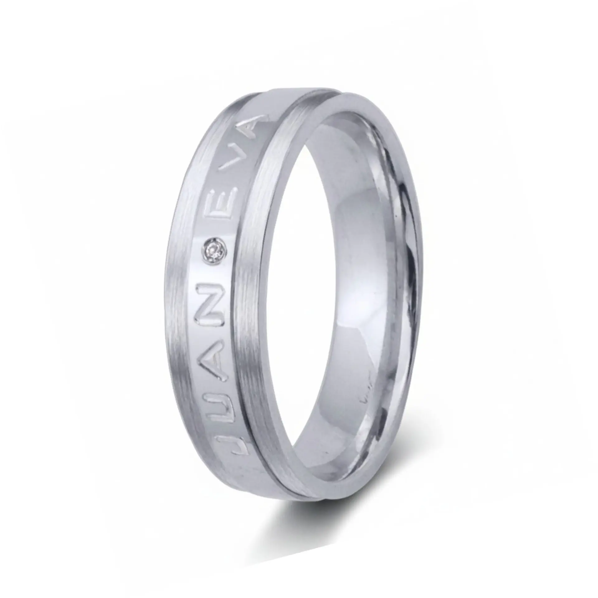 Alianza de oro 18k bicolor con nombre 28