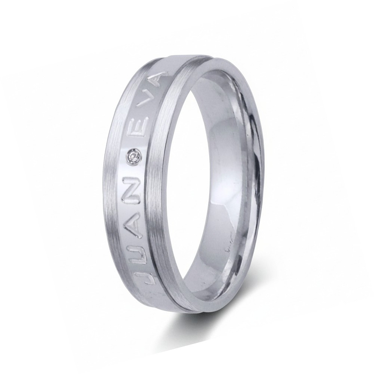 Alianza de oro 18k bicolor con nombre 13